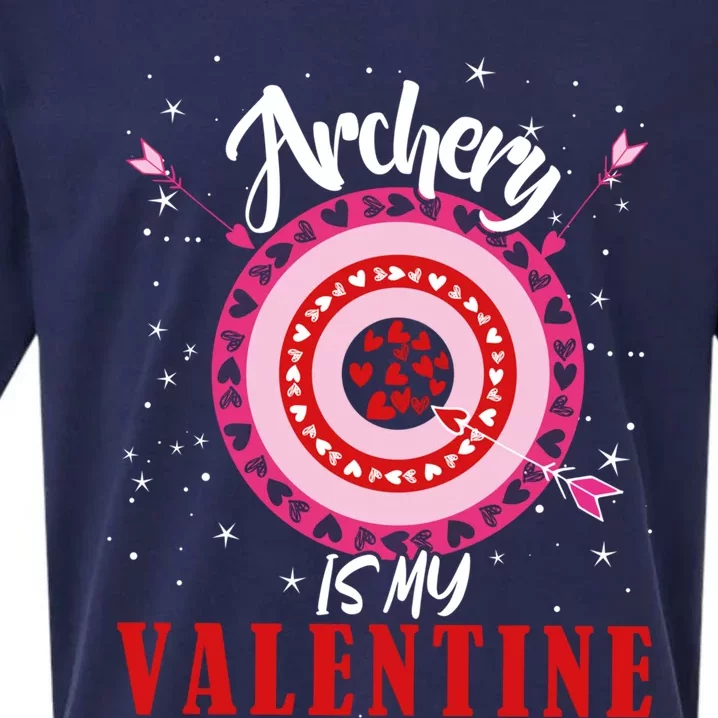 Archery Is My Valentine Funny Valentines Day Archers Archery Gift Sueded Cloud Jersey T-Shirt