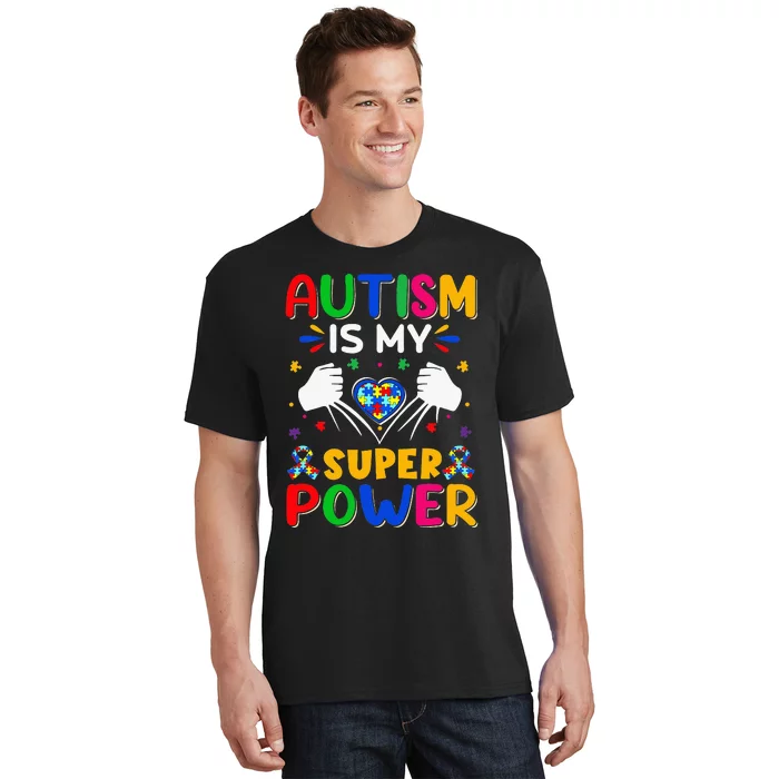 Autism is My Super Power Heart Puzzle Autism Awareness T-Shirt