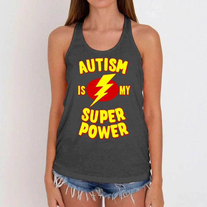 Autism is My Super Power Women's Knotted Racerback Tank