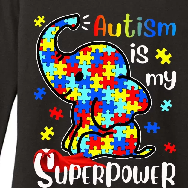 Autism Is My Superpower Cute Elephant Autism Awareness Womens CVC Long Sleeve Shirt