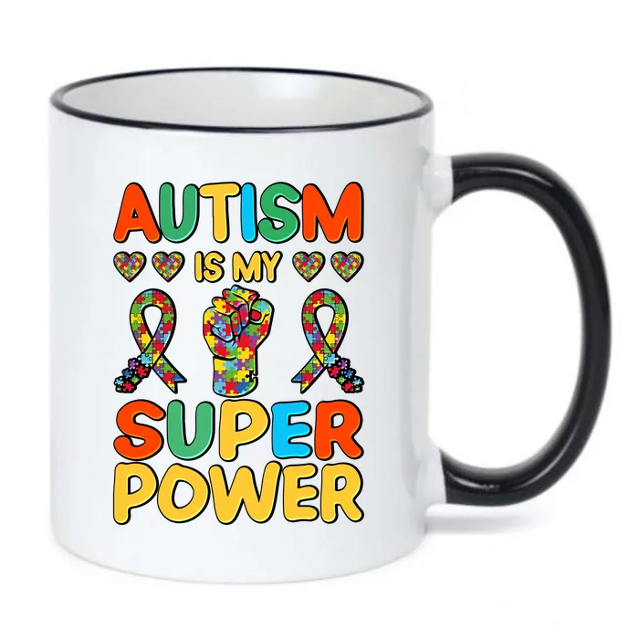 Autism Is My Super Power Black Color Changing Mug