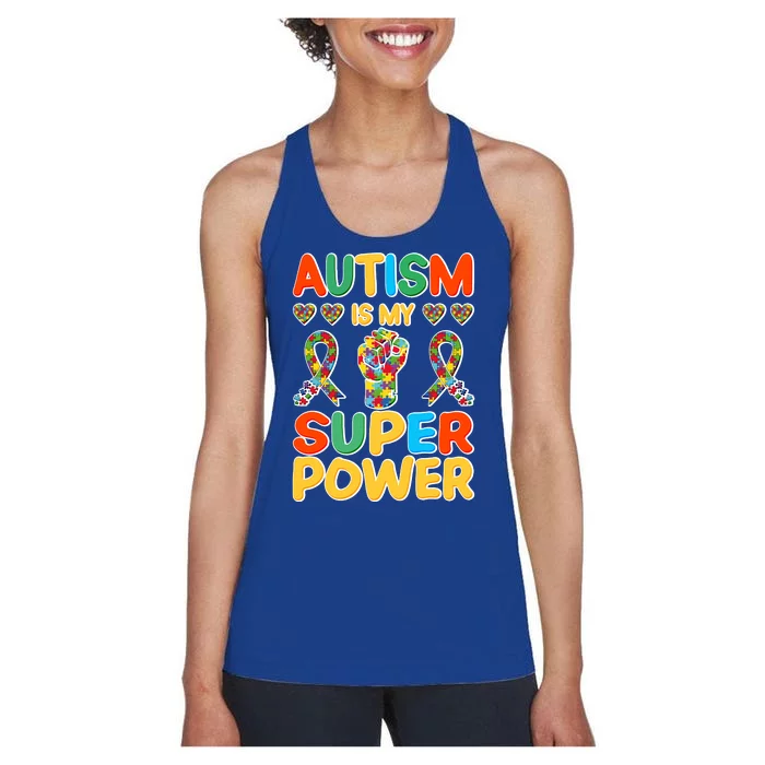 Autism Is My Super Power Women's Racerback Tank