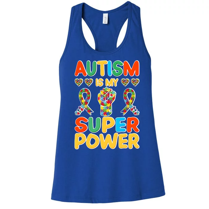 Autism Is My Super Power Women's Racerback Tank