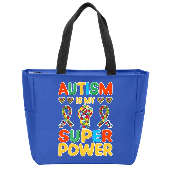 Autism Is My Super Power Zip Tote Bag