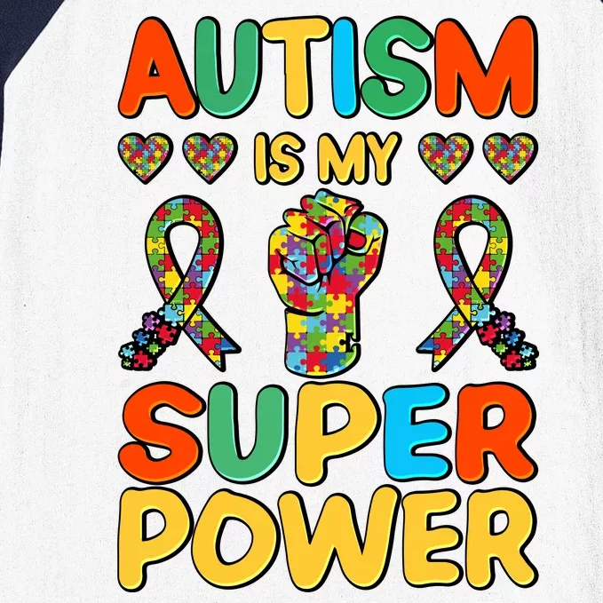 Autism Is My Super Power Baseball Sleeve Shirt