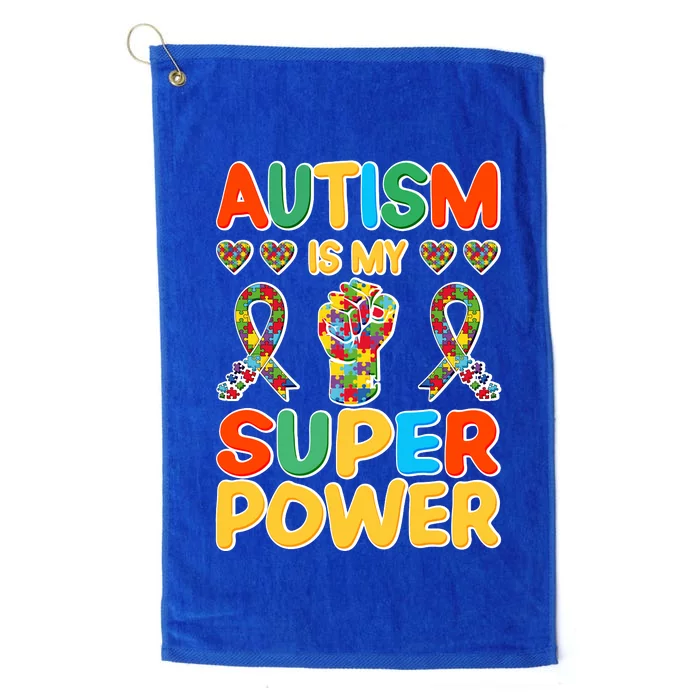 Autism Is My Super Power Platinum Collection Golf Towel