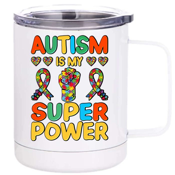 Autism Is My Super Power Front & Back 12oz Stainless Steel Tumbler Cup