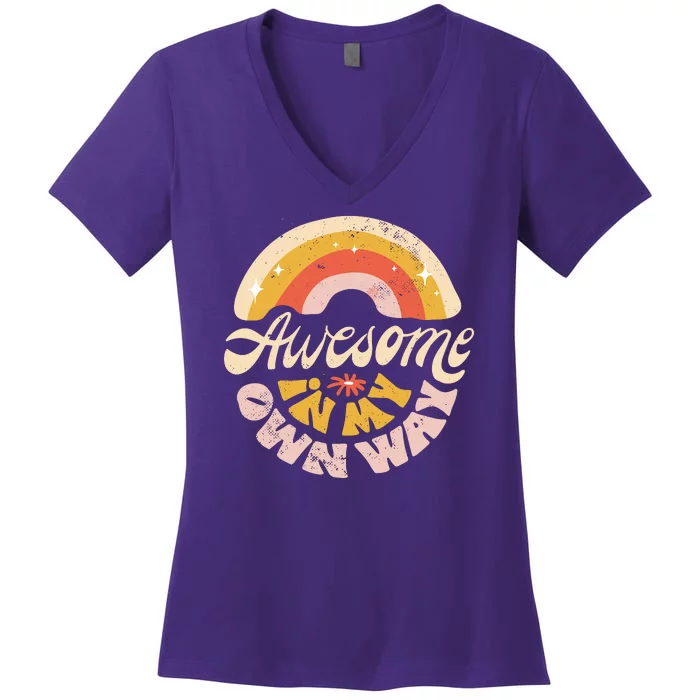 Awesome In My Own Way Vintage Women's V-Neck T-Shirt