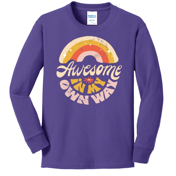 Awesome In My Own Way Vintage Kids Long Sleeve Shirt