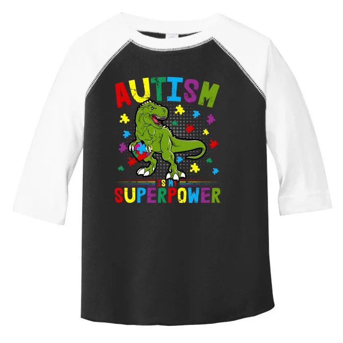 Autism Is My Superpower Autism Dinosaur Toddler Fine Jersey T-Shirt