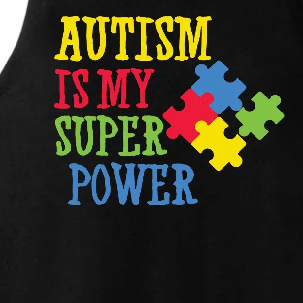 Autism Is My Super Power Ladies Tri-Blend Wicking Tank