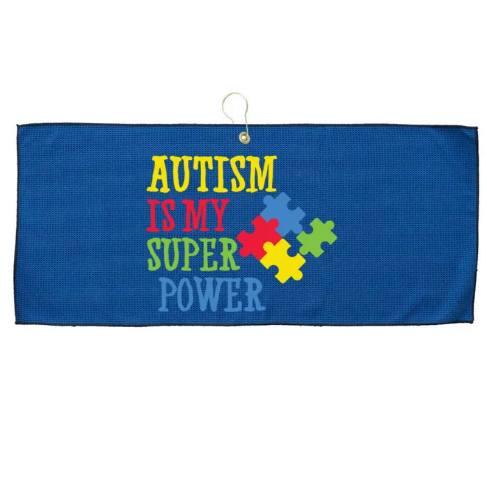 Autism Is My Super Power Large Microfiber Waffle Golf Towel