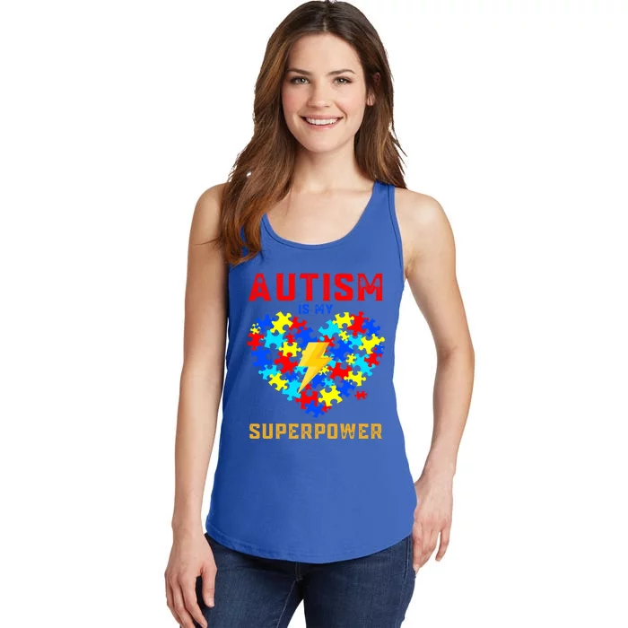 Autism Is My Super Power Superhero Autism Awareness Gift Ladies Essential Tank