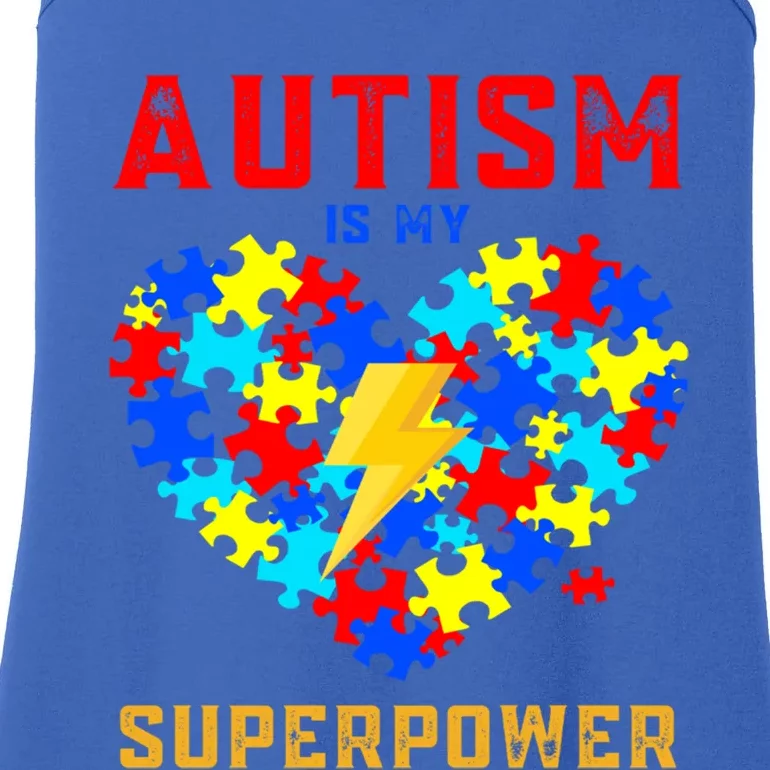 Autism Is My Super Power Superhero Autism Awareness Gift Ladies Essential Tank