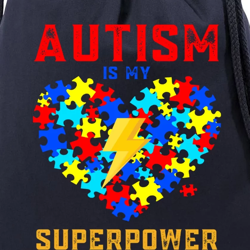 Autism Is My Super Power Superhero Autism Awareness Gift Drawstring Bag