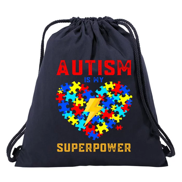 Autism Is My Super Power Superhero Autism Awareness Gift Drawstring Bag