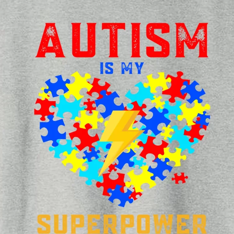 Autism Is My Super Power Superhero Autism Awareness Gift Women's Crop Top Tee