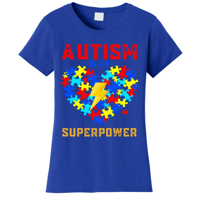 Autism Is My Super Power Superhero Autism Awareness Gift Women's T-Shirt