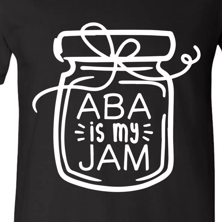 ABA Is My Jam Autism Awareness V-Neck T-Shirt