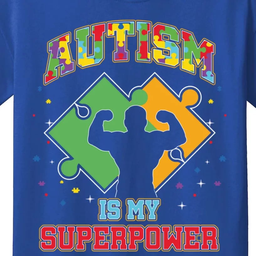 Autism Is My Superpower Autistic Autism Awareness Gift Kids T-Shirt