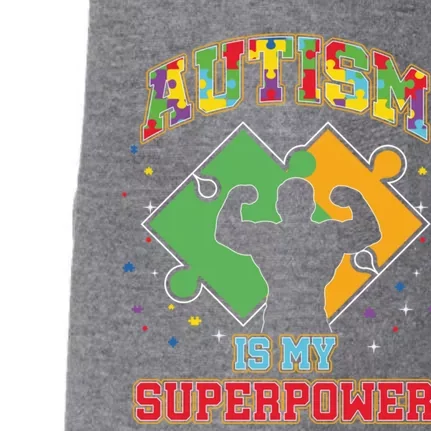 Autism Is My Superpower Autistic Autism Awareness Gift Doggie 3-End Fleece Hoodie