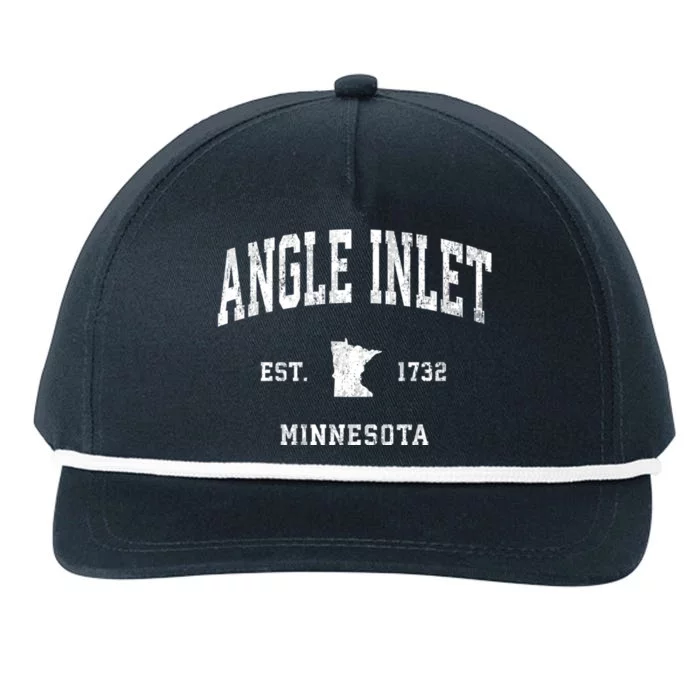 Angle Inlet Minnesota Mn Vintage Athletic Sports Snapback Five-Panel Rope Hat