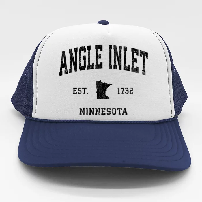 Angle Inlet Minnesota Mn Vintage Athletic Sports Trucker Hat