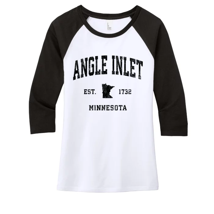 Angle Inlet Minnesota Mn Vintage Athletic Sports Women's Tri-Blend 3/4-Sleeve Raglan Shirt