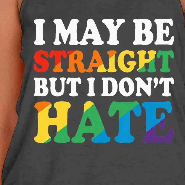 Ally I May Be Straight But I Don't Hate Women's Knotted Racerback Tank