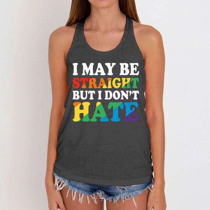 Ally I May Be Straight But I Don't Hate Women's Knotted Racerback Tank