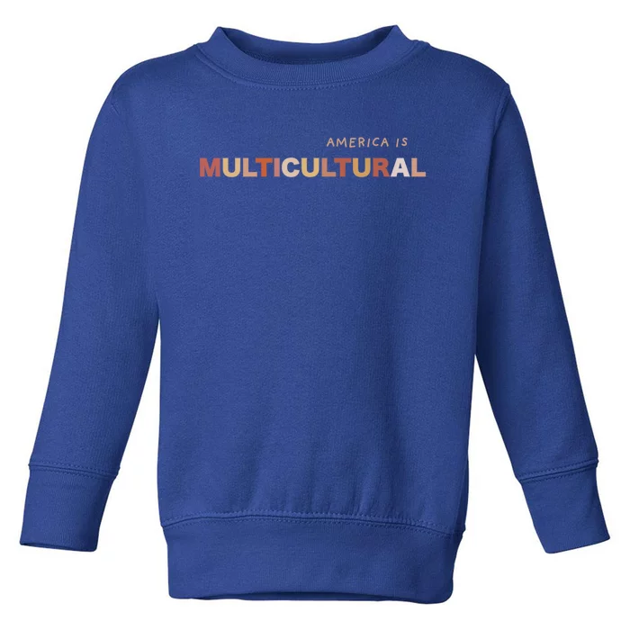 America Is Multicultural Positive Message Cool Gift Usa Cute Gift Toddler Sweatshirt