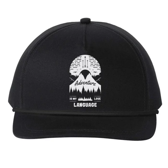 Adventure is My Love Language Hiking and Camping Snapback Five-Panel Rope Hat