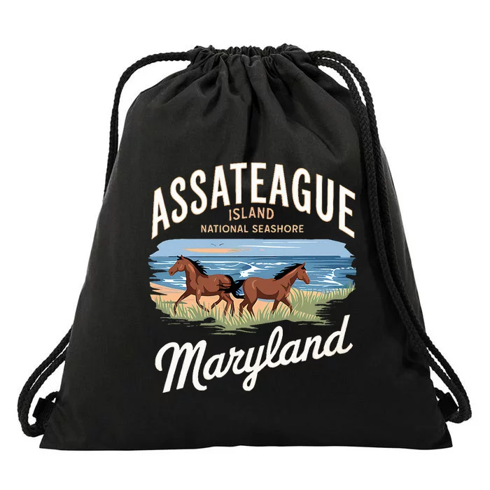 Assateague Island Maryland Adventure National Park Drawstring Bag