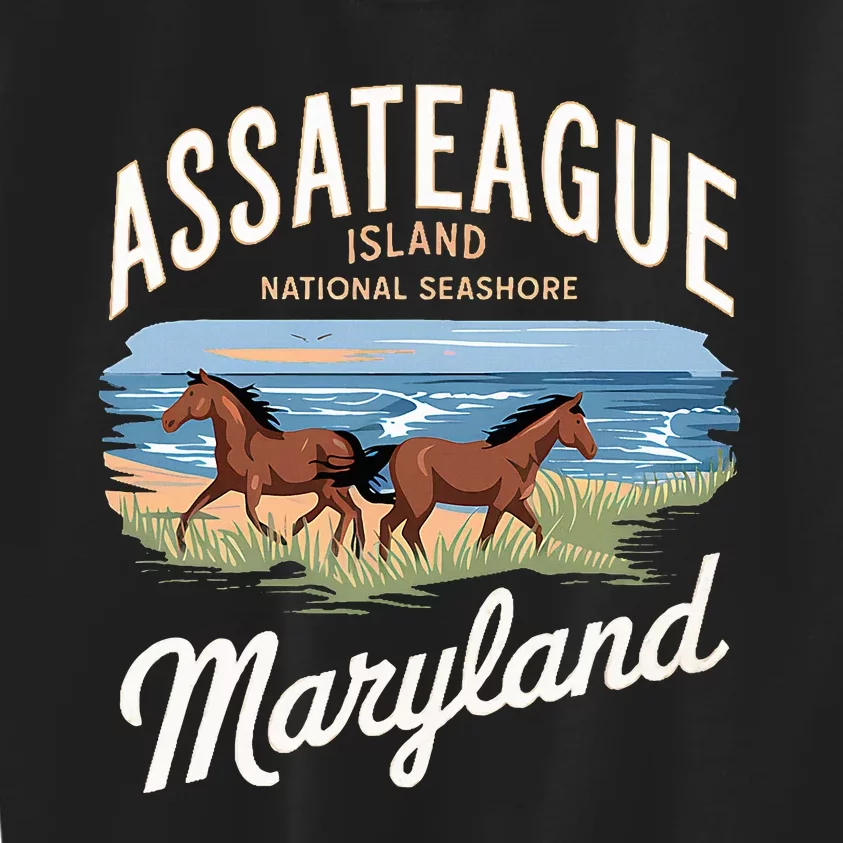 Assateague Island Maryland Adventure National Park Kids Sweatshirt