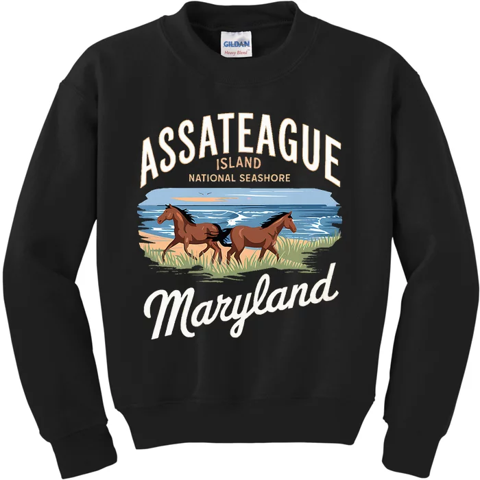 Assateague Island Maryland Adventure National Park Kids Sweatshirt