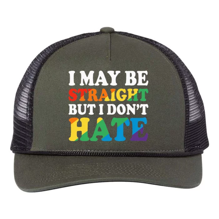 Ally I May Be Straight But I Don't Hate Retro Rope Trucker Hat Cap