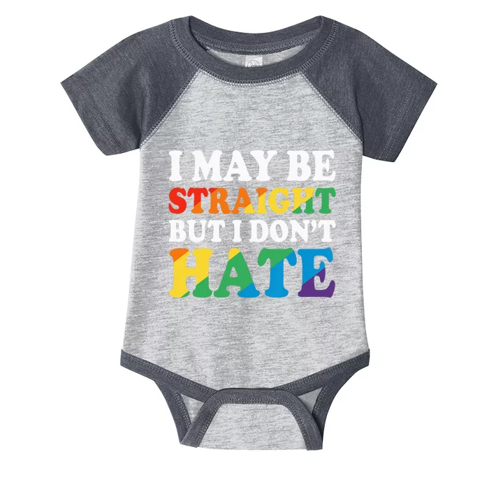 Ally I May Be Straight But I Don't Hate Infant Baby Jersey Bodysuit