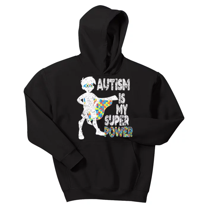 Autism Is My Super Power Kids Hoodie