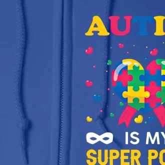 Autism Is My Super Power Autism Day Love Puzzle Support Gift Full Zip Hoodie