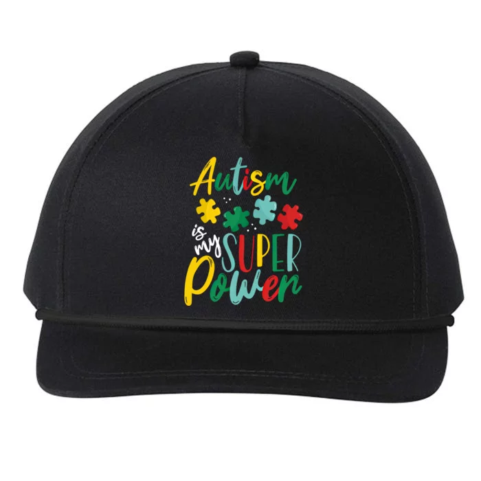 Autism Is My Super Power Meaningful Gift Snapback Five-Panel Rope Hat