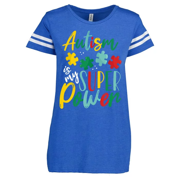 Autism Is My Super Power Meaningful Gift Enza Ladies Jersey Football T-Shirt