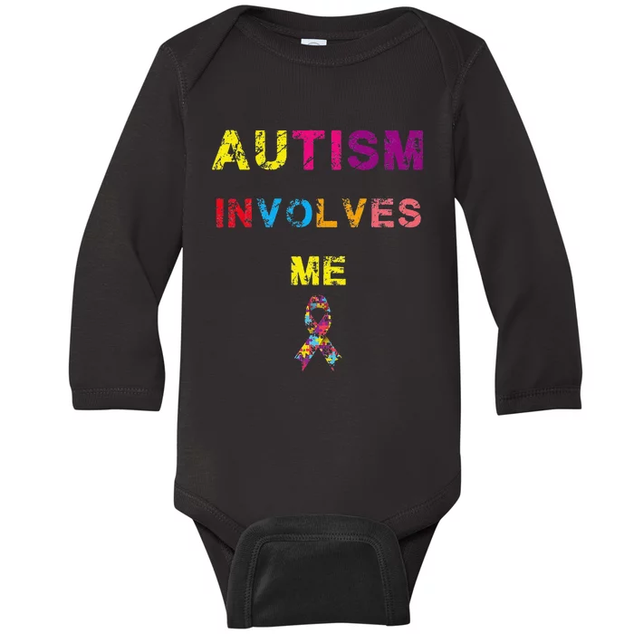 Autism Involves Me Autism Awarness Day April Baby Long Sleeve Bodysuit