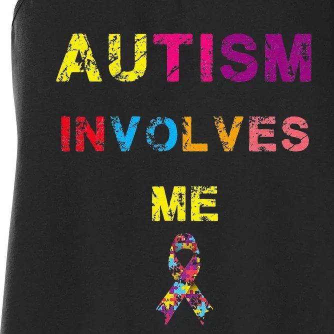 Autism Involves Me Autism Awarness Day April Women's Racerback Tank