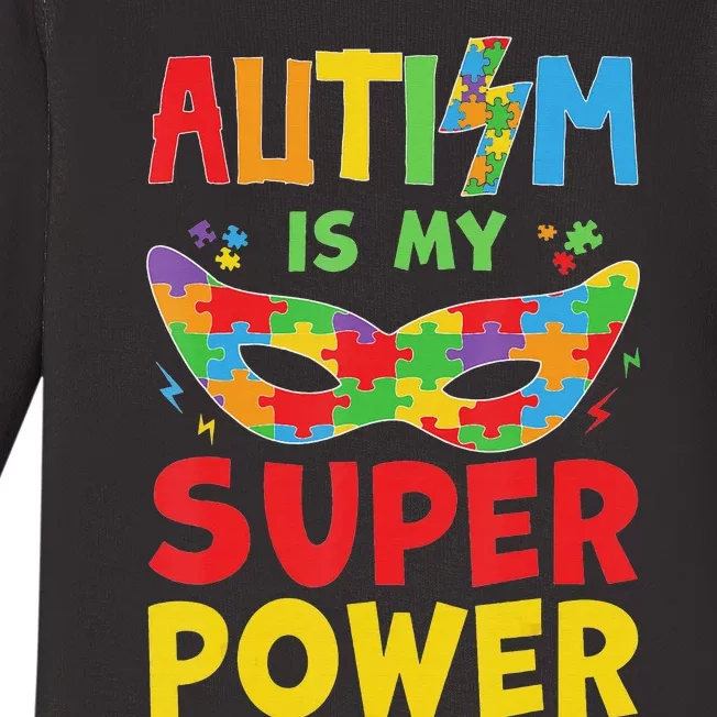 Autism Is My Superpower Superhero Autism Awareness Baby Long Sleeve Bodysuit