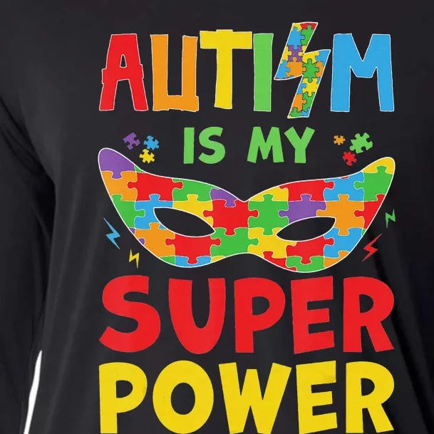 Autism Is My Superpower Superhero Autism Awareness Cooling Performance Long Sleeve Crew