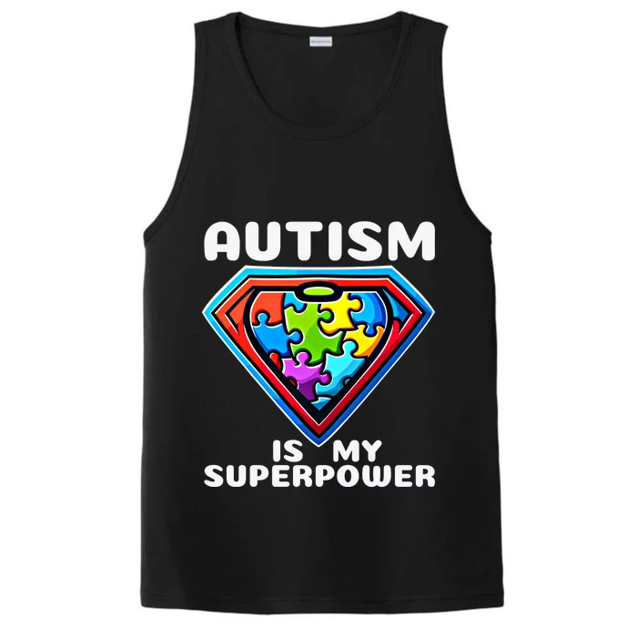 Autism Is My Superpower Superhero Cute Gift Performance Tank