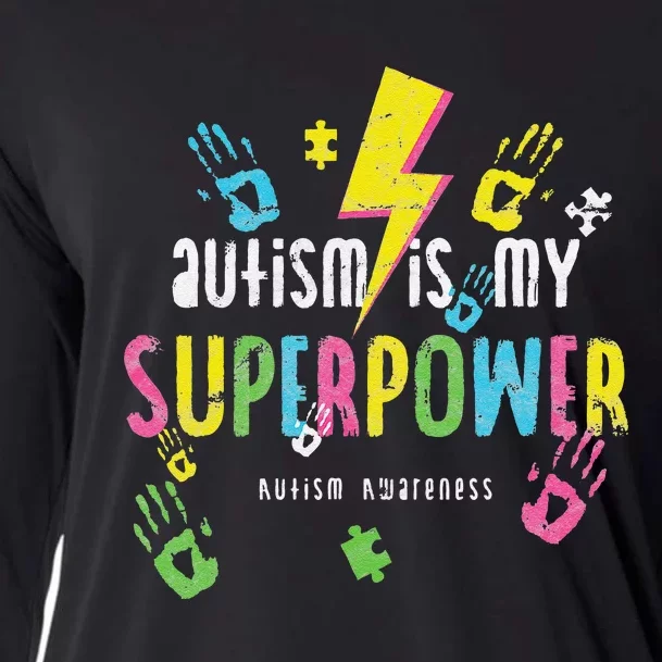 Autism Is My Superpower Autism Awareness Cooling Performance Long Sleeve Crew