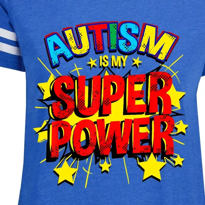 Autism Is My Superpower Autism Awareness Enza Ladies Jersey Football T-Shirt