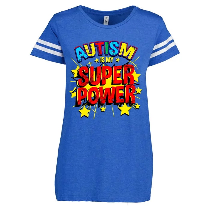 Autism Is My Superpower Autism Awareness Enza Ladies Jersey Football T-Shirt