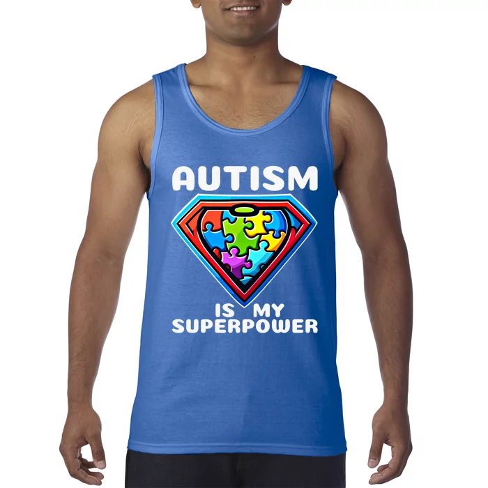 Autism Is My Superpower Superhero Gift Tank Top